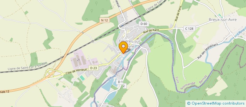 localisation de l'entreprise VERBATI à TILLIERES-SUR-AVRE