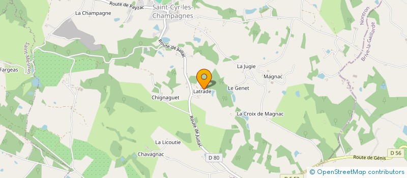 localisation de l'entreprise VERGER DE LATRADE à SAINT-CYR-LES-CHAMPAGNES