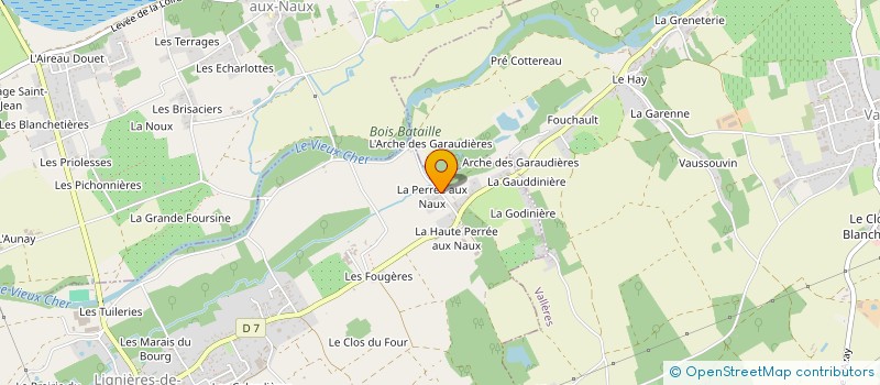localisation de l'entreprise VERGERS DE LA PERREE AUX NAUX à LIGNIERES-DE-TOURAINE