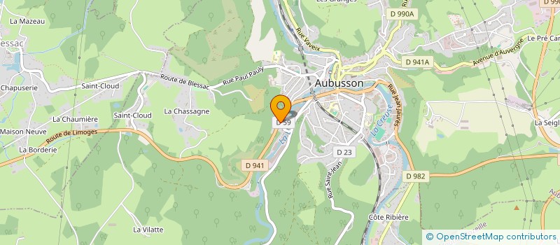 localisation de l'entreprise VERGES PIERRE SERGE ET RAYMOND à AUBUSSON