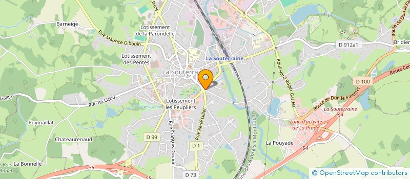 localisation de l'entreprise VERGNE LEJEUNE BLIN à LA SOUTERRAINE