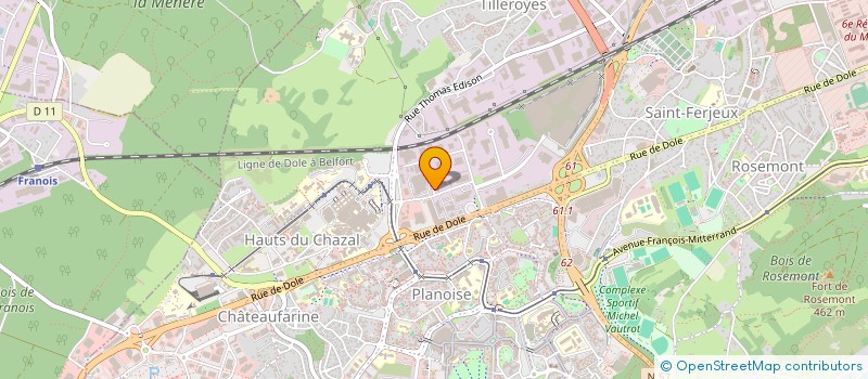 localisation de l'entreprise VERNEREY DS TP à BESANCON