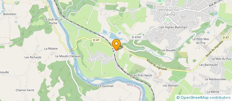 localisation de l'entreprise VERNEUIL MACADAM  VERNEUIL-SUR-VIENNE