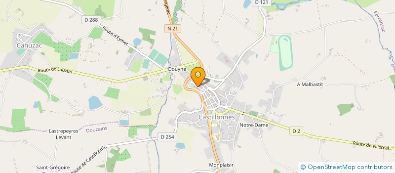 localisation de l'entreprise VERRALU 47 à CASTILLONNES