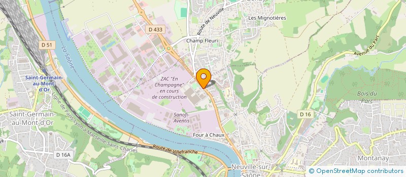 localisation de l'entreprise VERRERIE DES CANUTS  NEUVILLE-SUR-SAONE