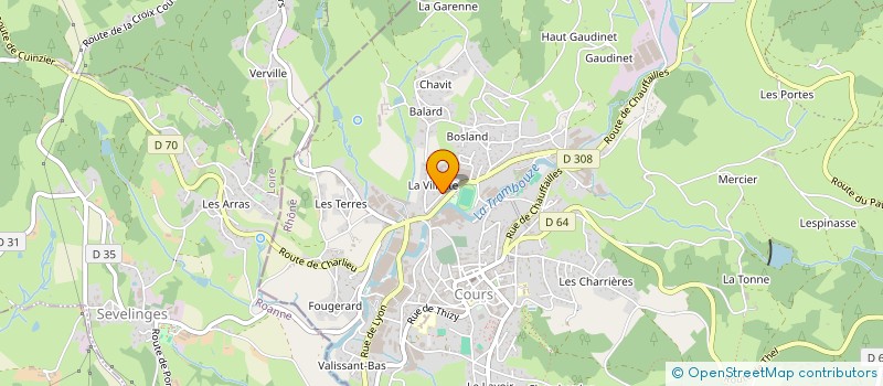 localisation de l'entreprise VERRIERE ARNAUD PLATRERIE PEINTURE  COURS