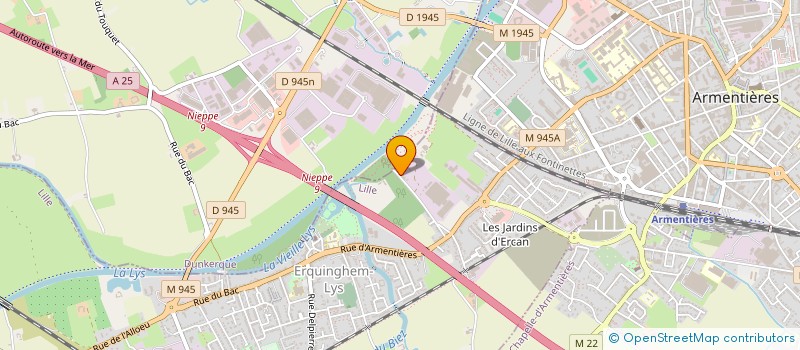 localisation de l'entreprise VERRON  ERQUINGHEM-LYS