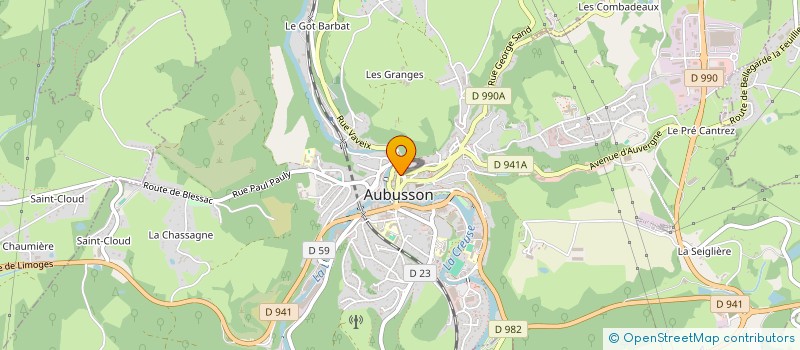 localisation de l'entreprise VERS L'OUEST à AUBUSSON