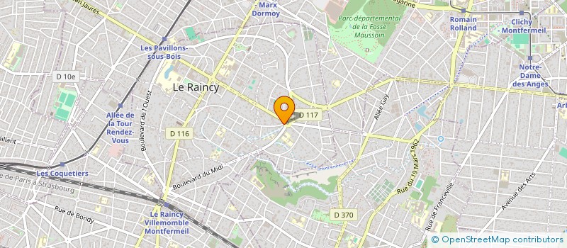 localisation de l'entreprise VERTIGE 93 à LE RAINCY
