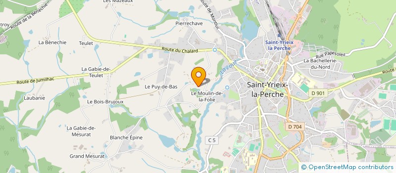 localisation de l'entreprise VET'AUTREMENT à SAINT-YRIEIX-LA-PERCHE