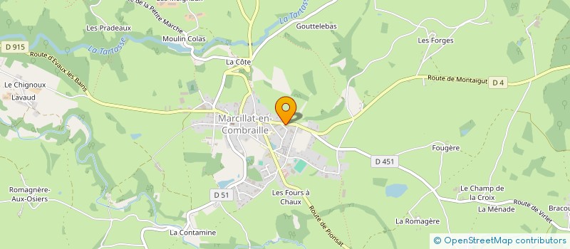 localisation de l'entreprise VETALLIER à MARCILLAT-EN-COMBRAILLE