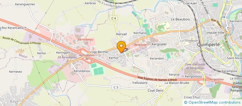 localisation de l'entreprise VETERINAIRES DE LA LAITA à QUIMPERLE