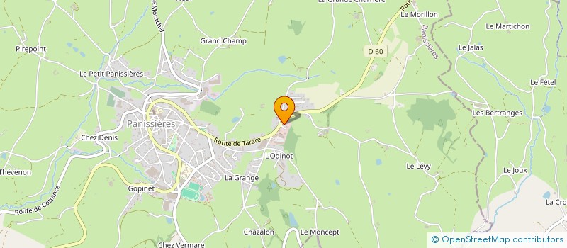 localisation de l'entreprise VETERINAIRES DES MONTAGNES DU MATIN  PANISSIERES