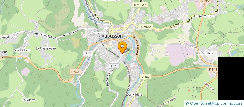 localisation de l'entreprise VFP IMMOBILIER à AUBUSSON