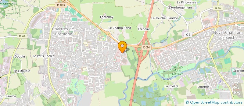 localisation de l'entreprise VIDEAL à CHARTRES-DE-BRETAGNE