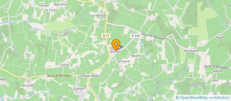 localisation de l'entreprise VIGNERONS DE PUISSEGUIN LUSSAC SAINT-EMILION  PUISSEGUIN