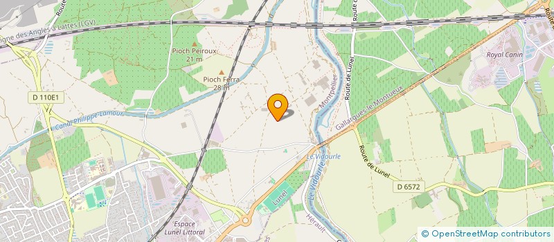 localisation de l'entreprise VIGNOBLE LA RENCONTRE  LUNEL