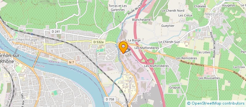 localisation de l'entreprise VIGNOBLES & DECOUVERTES, DESTINATION VALLEE DU RHONE  TAIN-L'HERMITAGE