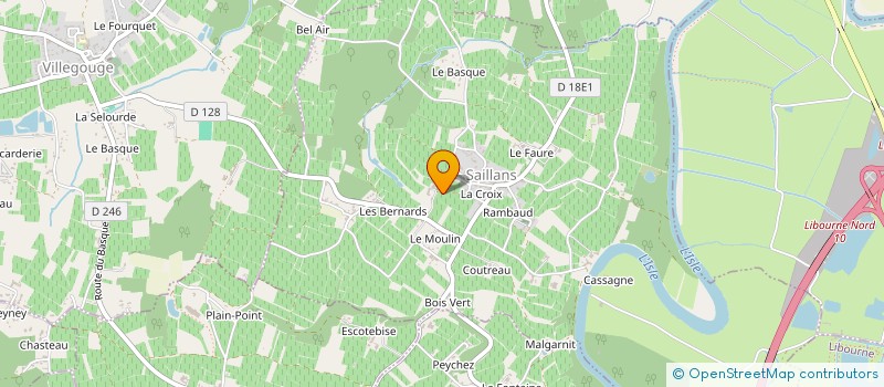 localisation de l'entreprise VIGNOBLES JEAN-CLAUDE GAUDRIE ET FILS  SAILLANS