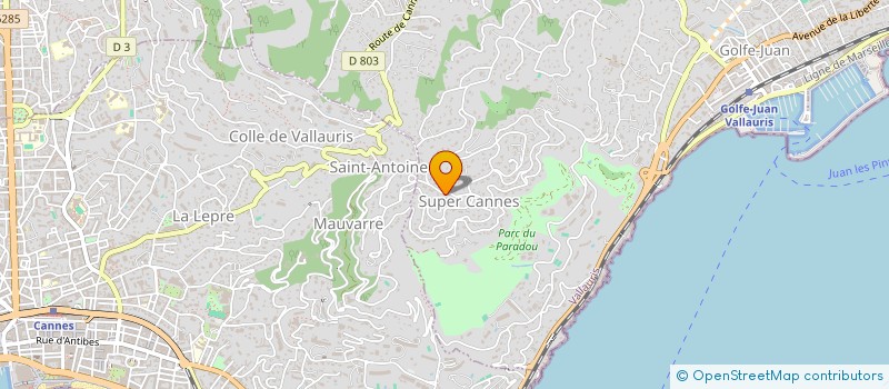 localisation de l'entreprise VILLA MIRE D'ALMAR à VALLAURIS