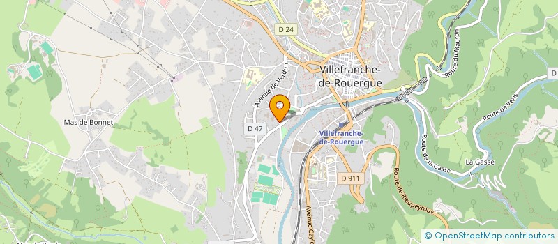 localisation de l'entreprise VILLEFRANCHE BILLARD-CLUB (V.B.C.)  VILLEFRANCHE-DE-ROUERGUE