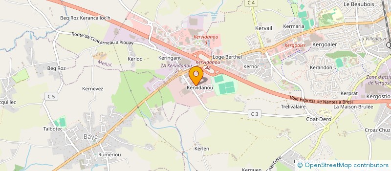 localisation de l'entreprise VILLENEUVE ELLE  QUIMPERLE