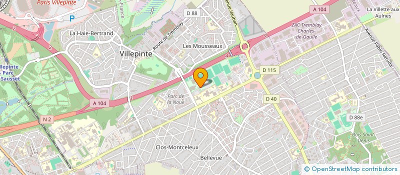 localisation de l'entreprise VILLEPINTE HAND BALL CLUB à VILLEPINTE