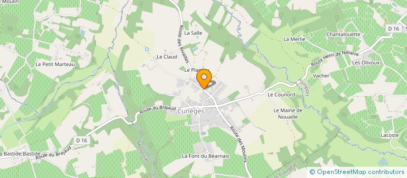localisation de l'entreprise VINS ET VIGNOBLES CASTAING à CUNEGES