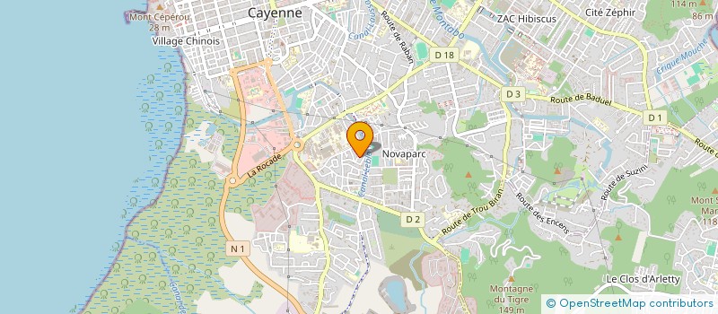 localisation de l'entreprise VIPCOM  CAYENNE