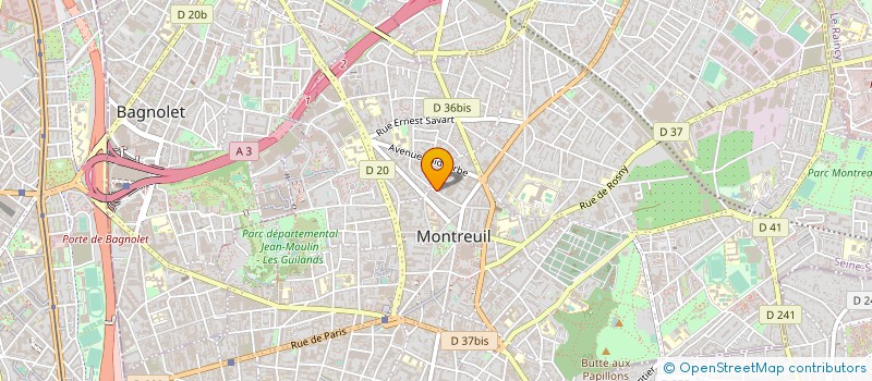 localisation de l'entreprise VIRAGES à MONTREUIL