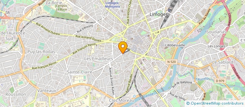 localisation de l'entreprise VIRGINE DE BLETTERIE DE LAVAL ET NICOLAS LEVEQUE NOTAIRES ASSOCIES TITULAIRE D'UN OFFICE NOTARIAL à LIMOGES