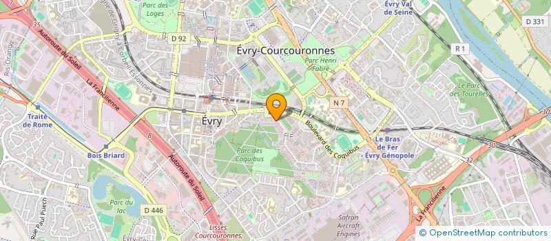 localisation de l'entreprise VIRTUAL GENOMES à EVRY-COURCOURONNES