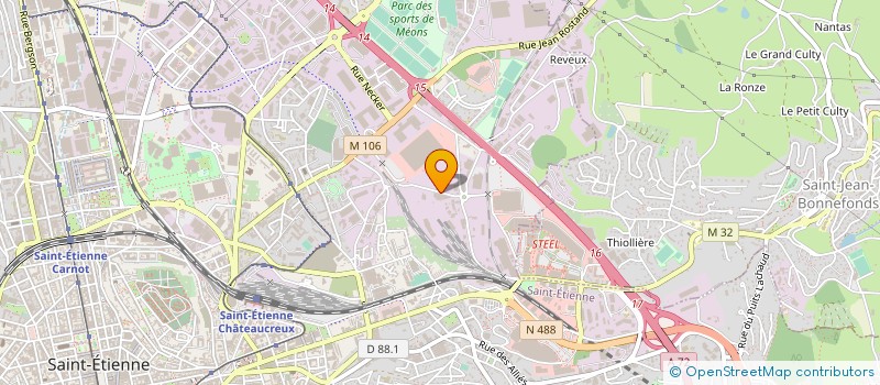 localisation de l'entreprise VITRERIE ESPACE VERRE  SAINT-ETIENNE