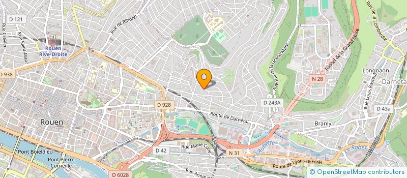 localisation de l'entreprise VITRERIE MIROITERIE DARNETAL à ROUEN