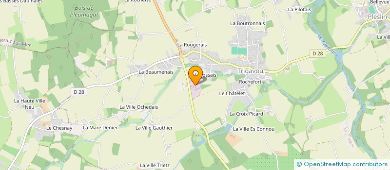 localisation de l'entreprise VOILERIE NOZO à PLESLIN-TRIGAVOU