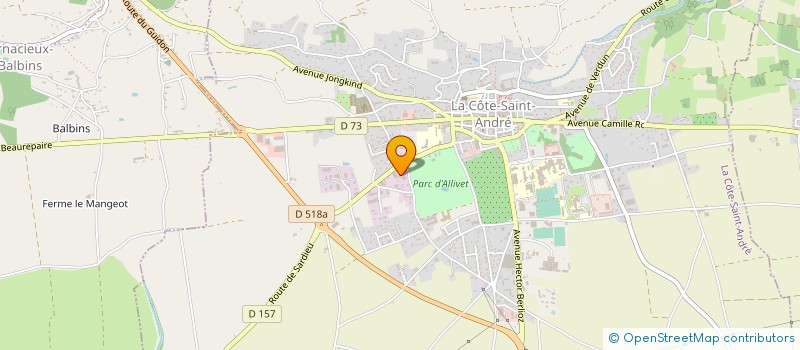 localisation de l'entreprise VOIRON LOCATION à LA COTE-SAINT-ANDRE