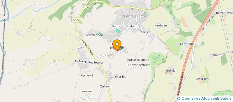 localisation de l'entreprise VOLAILLES DE L ODET à LANDREVARZEC