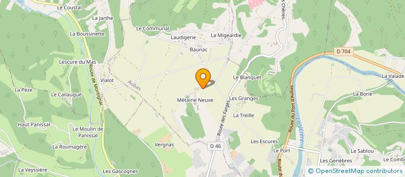 localisation de l'entreprise VOLAILLES DUMAS PERIGORD NOIR à AUBAS