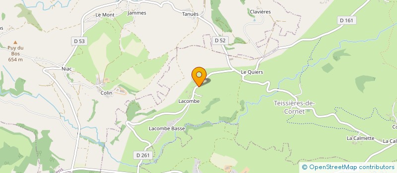 localisation de l'entreprise VOLCANVERT à TEISSIERES-DE-CORNET