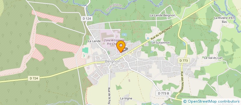 localisation de l'entreprise VOUTES VERRIERES THERMOFORMAGE à BEIGNON
