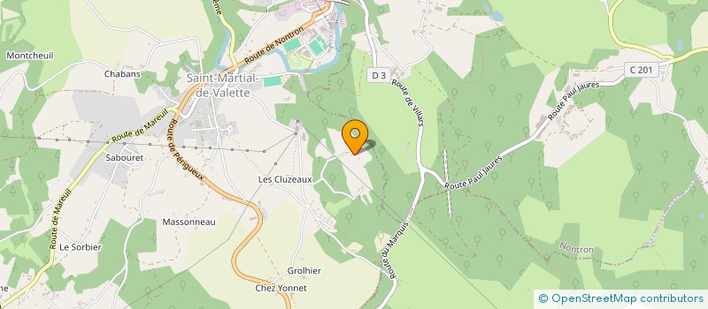 localisation de l'entreprise VOYAGES BRACHET  SAINT-MARTIAL-DE-VALETTE