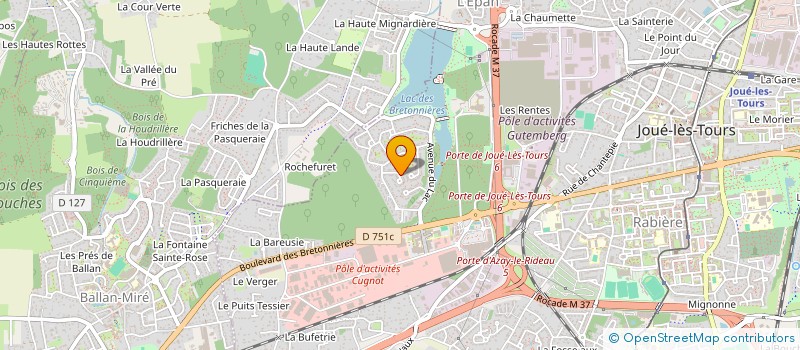 localisation de l'entreprise VOYAGES ET LOISIRS ' LES GLOBE-TROTTERS '  JOUE-LES-TOURS