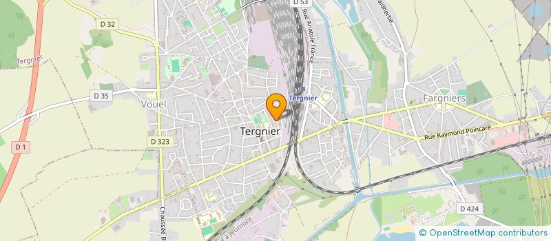 localisation de l'entreprise VOYAGES, LOISIRS, VACANCES  TERGNIER