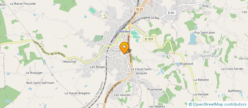 localisation de l'entreprise VOYAGES PERIGORD EVASION à THIVIERS
