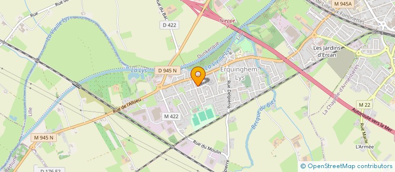 localisation de l'entreprise VOYAGES PILLET  ERQUINGHEM-LYS