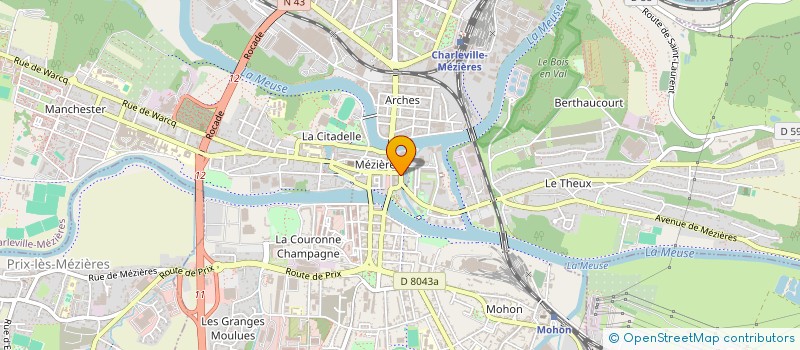 localisation de l'entreprise VOYAGES VACANCES PTT  CHARLEVILLE-MEZIERES