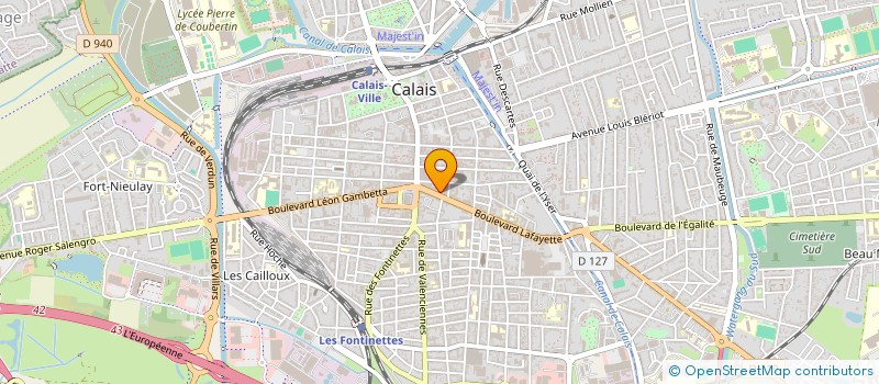 localisation de l'entreprise VP VOYAGES  CALAIS