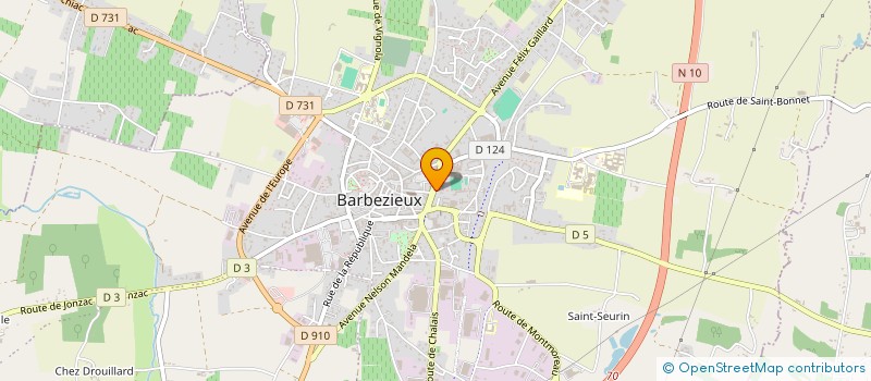 localisation de l'entreprise VPLUS 2B à BARBEZIEUX-SAINT-HILAIRE