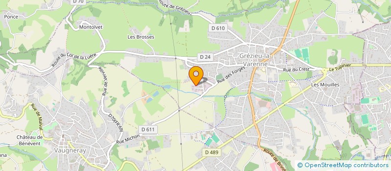 localisation de l'entreprise VR2A à GREZIEU-LA-VARENNE