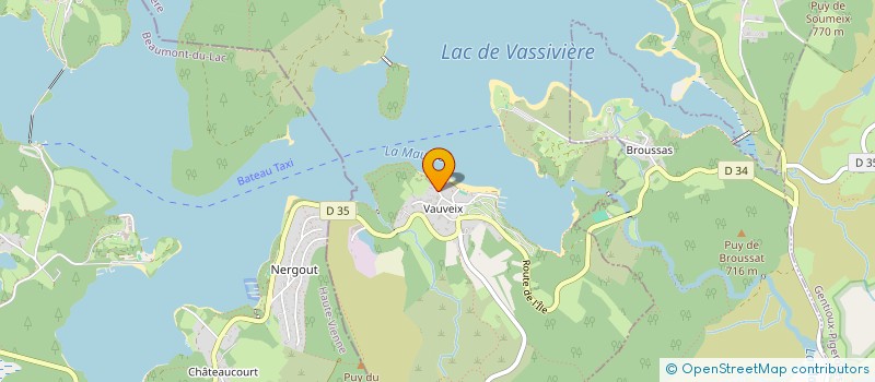 localisation de l'entreprise VSLP SARL à ROYERE-DE-VASSIVIERE